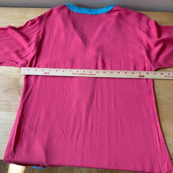 MADELINE WEINRIB TUNIC TOP V NECK LONG SLEEVE ETHNIC INSPIRED BOHEMIAN ELEGANT M - Picture 7 of 11